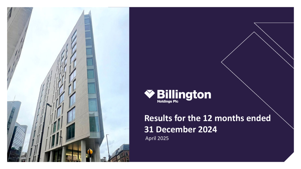 Investor Presentation – Year End Results 2024