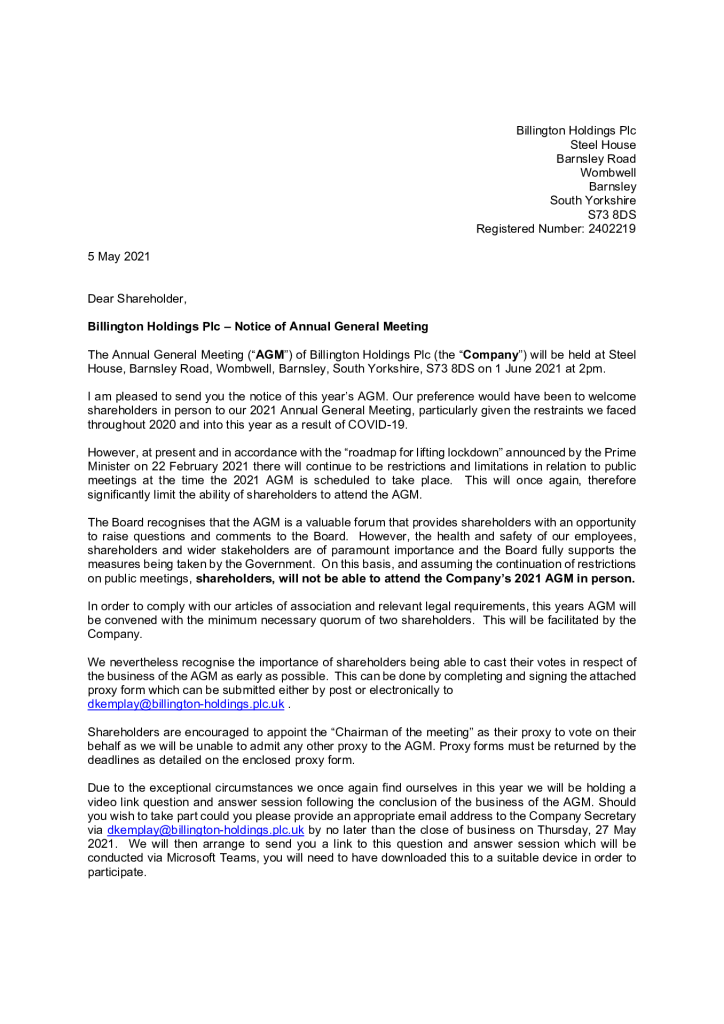 AGM 1 June 2021