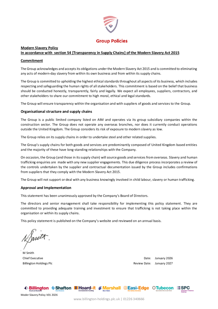 Modern Slavery Policy